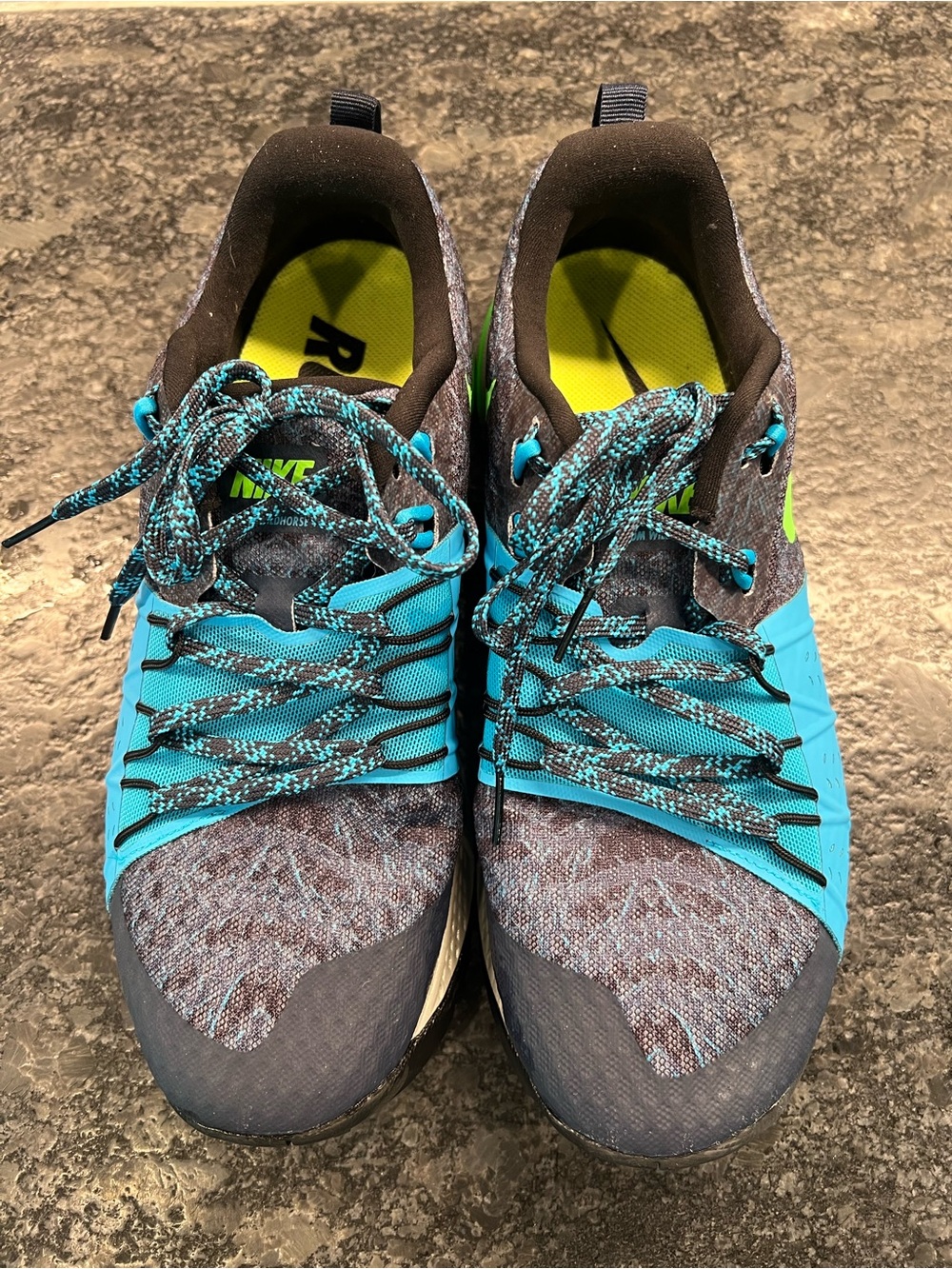 Nike Men’s Neon Blue and green Athletic Trail Running Shoes